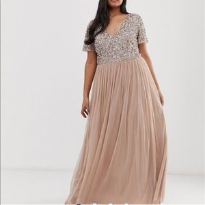 ASOS Curve sequined bridal/evening gown